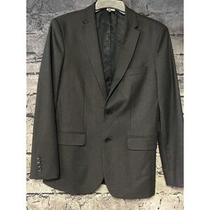 Calvin Klein Blazer Mens 40R Charcoal Gray Two Button Lined Wool Blend Suit Jack